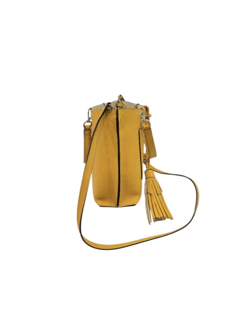 henri bendel Authentic Worth Avenue Yellow Leather Tassel Tote - Picture 5 of 16